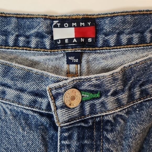 Vintage Tommy Hilfiger Y2K Denim Jeans Medium Wash Large Logo Men's Sz 40/32 - Picture 4 of 16